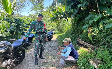 Babinsa Koramil 16/Pejawaran Komsos Dengan Petani Kopi di Wilayah Binaan