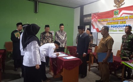 Hadiri Pelantikan dan Pengambilan Sumpah Jabatan Perangkat Desa, Babinsa Harapkan Pejabat Baru Dedikasikan Diri untuk Kepentingan Masyarakat