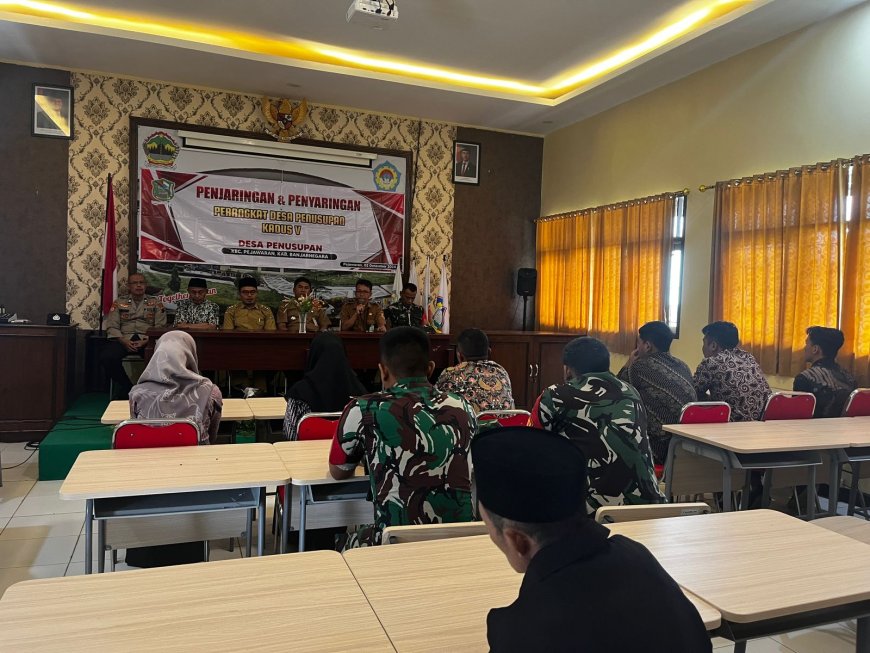 Babinsa Koramil 16/Pejawaran Dampingi Kegiatan Penjaringan dan Penyaringan Perangkat Desa Penusupan